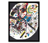 Artery8 Wassily Kandinsky Framed Wall Art Small Worlds III Abstract Painting in Black | Size: A4 Artery8 Black A4