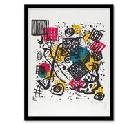 Artery8 Wassily Kandinsky Framed Wall Art Small Worlds V Abstract Painting in White | Size: A3 Artery8 White A3