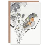 Artery8 Watanabe Seitei Art Card Sparrows Perched On Branch