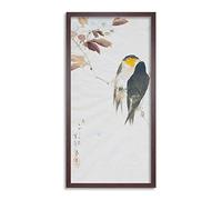 Artery8 Watanabe Seitei Birds On Branch Drawing Framed Wall Art Print Long 25X12 Inch
