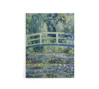 Artery8 Water Lilies & Japanese Bridge Monet Vintage Canvas Wall Art in Green | Size: W12" x H16" Artery8 Green W12" x H16"