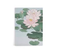 Artery8 Water Lily Pads Pink Flower Bloom Canvas Wall Art Print Koson | Size: W24" x H32" Artery8 Pink W24" x H32"