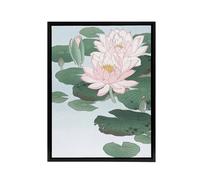 Artery8 Water Lily Pads Pink Flower Bloom Framed Canvas Wall Art Print Koson | Size: W18" x H24" Artery8 Pink W18" x H24"