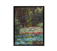 Artery8 Water Lily Pond with Bridge Claude Monet Framed Canvas Wall Art | Size: W18" x H24" Artery8 Multicolor W18" x H24"
