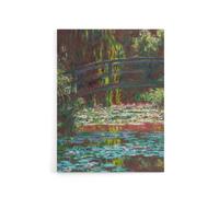 Artery8 Water Lily Pond with Bridge Claude Monet Vintage Canvas Wall Art | Size: W24" x H32" Artery8 Multicolor W24" x H32"