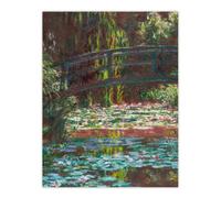 Artery8 Water Lily Pond with Bridge Claude Monet Vintage Wall Art Print Poster | Size: W12" x H16" Artery8 Multicolor W12" x H16"