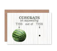 Wee Blue Coo CARD GREETING NEW BABY MELON HUMOUR FUNNYNY
