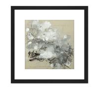 Artery8 Waud Kennesaw's Bombardment Us Civil War Painting 8X8 Inch Square Wooden Framed Wall Art Print Picture with Mount in Black Artery8 Black