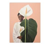 Artery8 We Come in Peace Lily African Woman Portrait Large Wall Art Poster Print Thick Paper 18X24 Inch