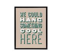 Artery8 We Could Hang Something Cool Here Beige Funny Framed Canvas Art Print | Size: W24" x H32" Artery8 Beige W24" x H32"