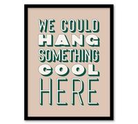 Artery8 We Could Hang Something Cool Here Beige Funny Framed Wall Art Print | Size: W12" x H16" Artery8 Beige W12" x H16"