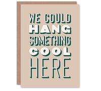 Artery8 We Could Hang Something Cool Here Beige Funny Personalised Housewarming Card
