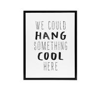 Artery8 We Could Hang Something Cool Here Funny Simple Framed Canvas Art Print in White | Size: W18" x H24" Artery8 White W18" x H24"