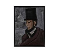 Artery8 Weary of the Truth Abraham Lincoln Hartley Black Framed Canvas Art in Grey | Size: W12" x H16" Artery8 Grey W12" x H16"
