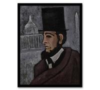 Artery8 Weary of the Truth Abraham Lincoln Hartley Framed Wall Art Print in Grey | Size: W12" x H16" Artery8 Grey W12" x H16"