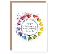 Artery8 Wedding Card Marriage Dancing Austen Pride Prejudice Rainbow Artery8 Multicolor