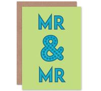 Artery8 Wedding Celebration Same Sex Gay Mr Mister Love Greetings Card in Green Artery8 Green