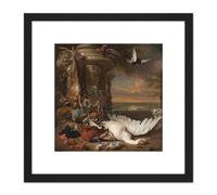 Artery8 Weenix Game & Fruit Still Life 8X8 Inch Square Wooden Framed Wall Art Print Picture with Mount in Black Artery8 Black