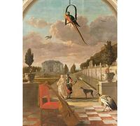 Artery8 Weenix Park With Country House Birds Dog Painting Large Wall Art Poster Print Thick Paper 18X24 Inch