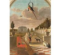 Artery8 Weenix Park With Country House Birds Dog Painting Unframed Wall Art Print Poster Home Decor Premium