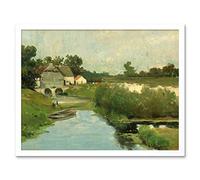 Artery8 Weissenbruch Summer Day River Countryside Painting Art Print Framed Poster Wall Decor 12x16 inch