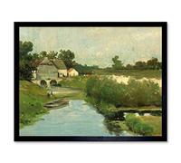 Artery8 Weissenbruch Summer Day River Countryside Painting Art Print Framed Poster Wall Decor 12x16 inch