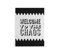 Artery8 Welcome To The Chaos Black White Modern Funny Canvas Wall Art Print | Size: W18" x H24" Artery8 White W18" x H24"