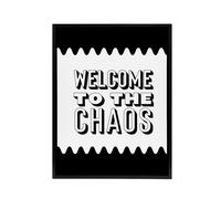 Artery8 Welcome To The Chaos Black White Modern Funny Framed Canvas Art Print | Size: W24" x H32" Artery8 White W24" x H32"