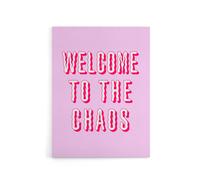 Artery8 Welcome To The Chaos Wavy Pink Modern Funny Canvas Wall Art Print | Size: W12" x H16" Artery8 Pink W12" x H16"