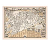Artery8 Wellesley Massachusetts Map 1960 by Ernest Dudley Chase Wall Art Print : Illustrated Town Artwork for Living Room or Office Charming Decor for Locals or History Fans