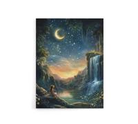 Artery8 Wendy In Neverland Magical Kids Bedroom Canvas Wall Art Print in Blue | Size: W18" x H24" Artery8 Blue W18" x H24"