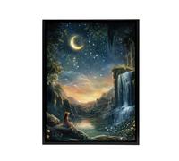 Artery8 Wendy In Neverland Magical Kids Bedroom Framed Canvas Wall Art Print in Blue | Size: W12" x H16" Artery8 Blue W12" x H16"