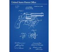 Artery8 Wesson Revolving Firearm Pistol Gun 1898 Vintage Patent Premium Wall Art Canvas Print 18X24 Inch