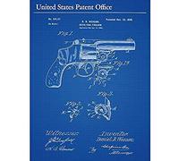 Artery8 Wesson Revolving Firearm Pistol Gun 1898 Vintage Patent Unframed Wall Art Print Poster Home Decor Premium