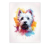 Artery8 West Highland Terrier Lovers Gift Watercolour Pet Portrait Painting Artwork Extra Large XL Wall Art Poster Print