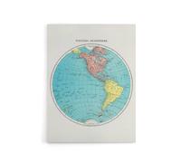Artery8 Western Hemisphere 1908 Map Rand McNally Vintage Canvas Wall Art in White | Size: W24" x H32" Artery8 White W24" x H32"