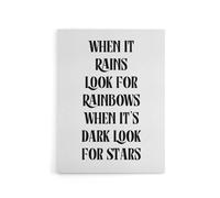 Artery8 When It Rains Look For Rainbows When Dark Stars Canvas Wall Art Print in White | Size: W18" x H24" Artery8 White W18" x H24"