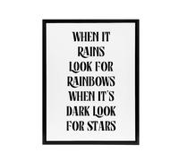 Artery8 When It Rains Look For Rainbows When Dark Stars Framed Canvas Art in White | Size: W24" x H32" Artery8 White W24" x H32"