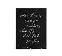 Artery8 When It's Dark Look For Stars Modern Motivational Canvas Art Print in Black | Size: W24" x H32" Artery8 Black W24" x H32"