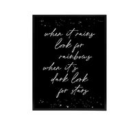 Artery8 When It's Dark Look For Stars Modern Motivational Framed Canvas Art in Black | Size: W12" x H16" Artery8 Black W12" x H16"