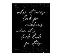 Artery8 When It's Dark Look For Stars Modern Motivational Wall Art Print in Black | Size: W18" x H24" Artery8 Black W18" x H24"