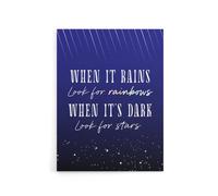 Artery8 When It's Dark Look For Stars Oscar Wilde Quote Canvas Wall Art Print in Blue | Size: W24" x H32" Artery8 Blue W24" x H32"