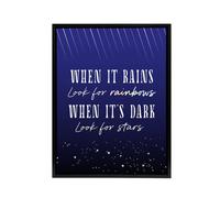 Artery8 When It's Dark Look For Stars Oscar Wilde Quote Framed Canvas Art in Blue | Size: W24" x H32" Artery8 Blue W24" x H32"