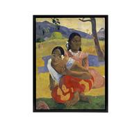 Artery8 When Will You Marry Tahiti Women Paul Gauguin Framed Canvas Wall Art | Size: W12" x H16" Artery8 Multicolor W12" x H16"