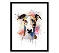 Artery8 Whippet Lovers Gift Watercolour Pet Portrait Painting Wall Art Print - A4 Size