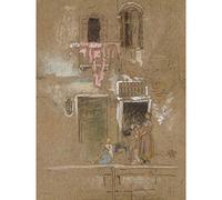 Artery8 Whistler Note In Pink And Brown Painting Large Wall Art Poster Print Thick Paper 18X24 Inch