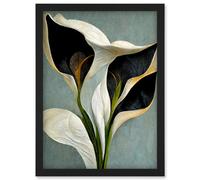 Artery8 White Calla Lily Flower Pistil Bouquet Elegant Wall Art Print - A4 Size