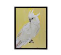 Artery8 White Cockatoo Parrot Bird Framed Canvas Wall Art Print in Yellow | Size: W12" x H16" Artery8 Yellow W12" x H16"