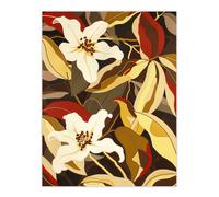 Artery8 White Lily Flower Autumn Dream Floral Fever Wall Art Print in Yellow | Size: W24" x H32" Artery8 Yellow W24" x H32"