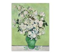 Artery8 White Roses In Green Vase Unframed Wall Art Print Poster 12X16 Artwork By Van Gogh : Delicate Floral Still Life Suited For Bedroom Or Dining Area Expressing Calm Simplicity And Harmony